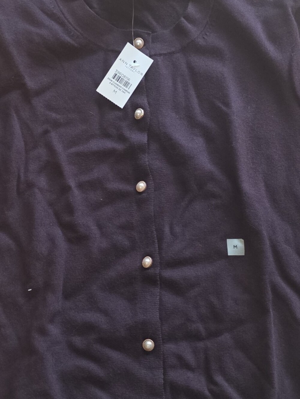 Women's Dark Plum Button-Front Cardigan - Ann Tayloelr Factory
